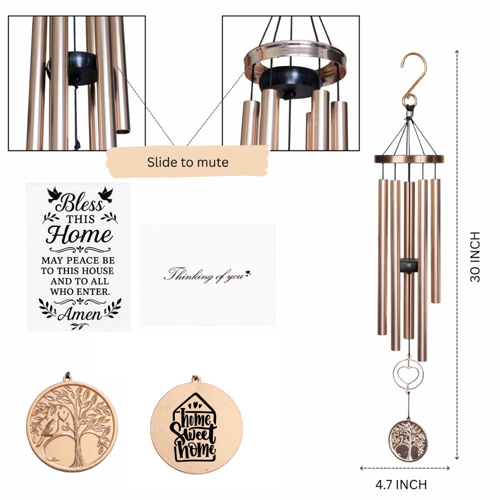 Home Blessing Platinum Rose Wind Chime