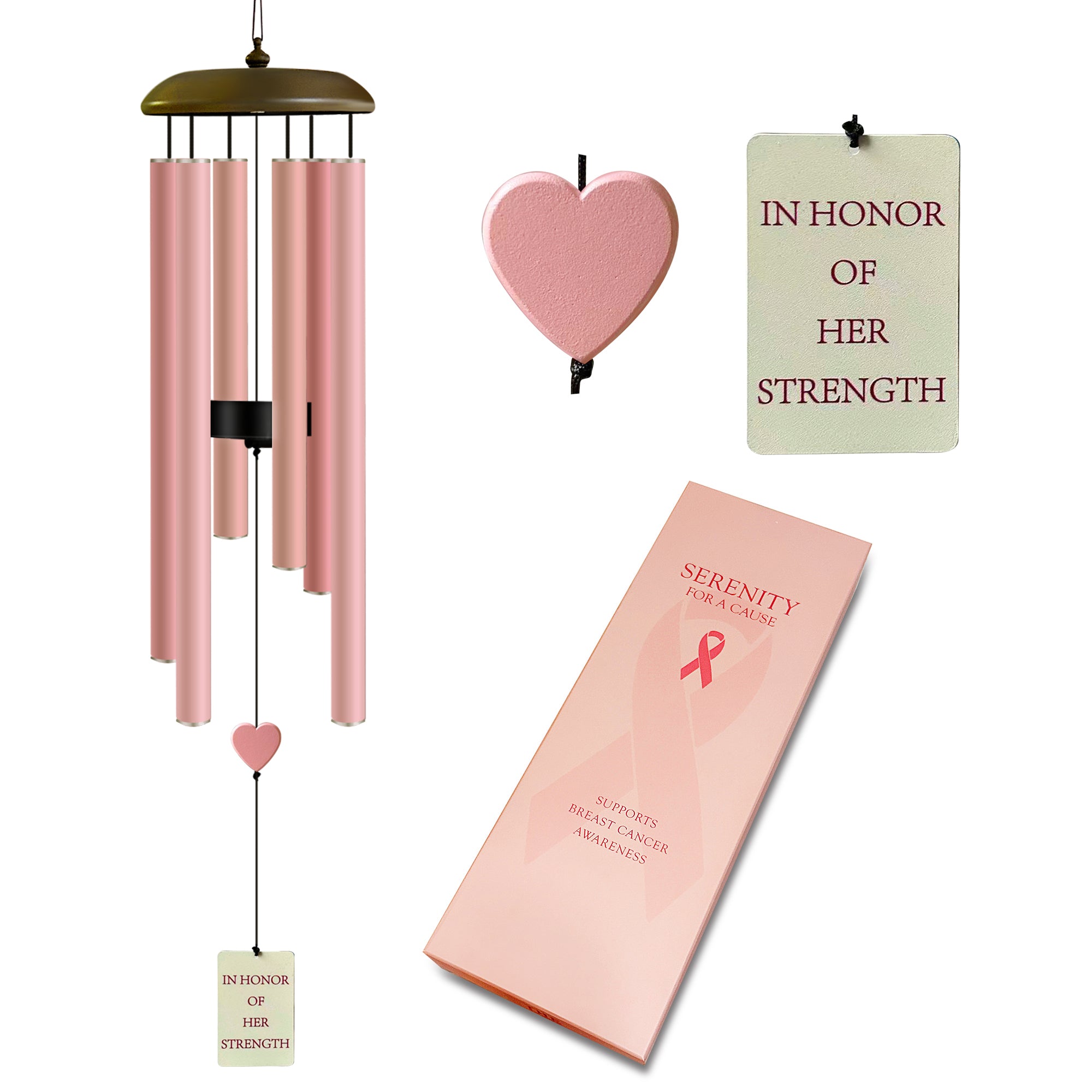 Breast Cancer Awareness Wind Chime 29”