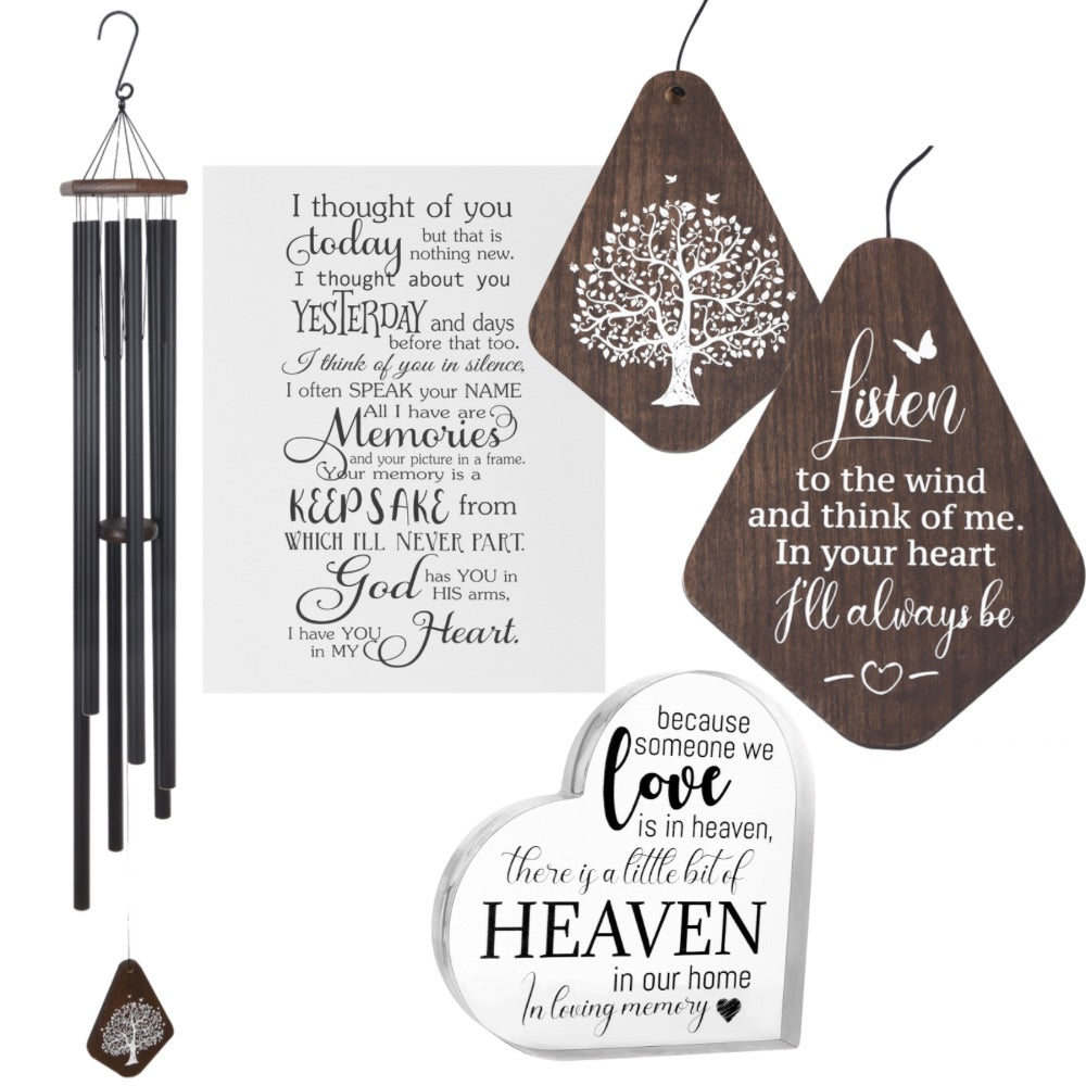Gift Bundle Memorial Serenity Large Deep Tone Wind Chime Church Bells, Thoughtful Gift For Special Occasions or Reflections 55”