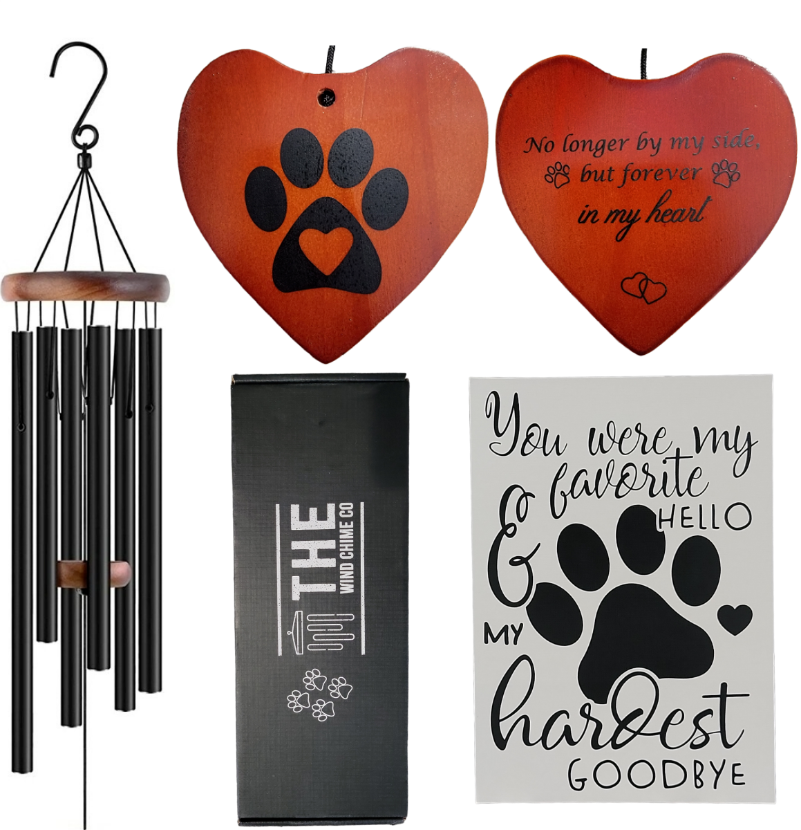 Pet Memorial Wind Chimes - Sympathy Gift - Remembrance - New Paw Prints Left By You