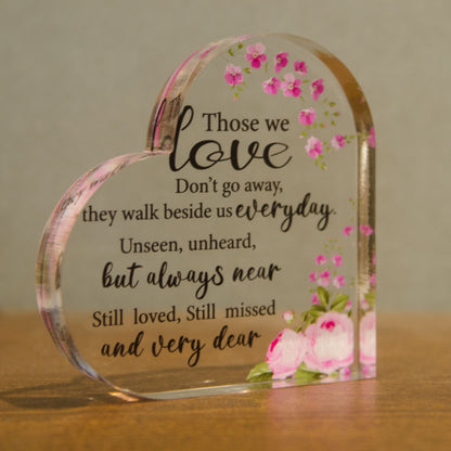 Acrylic Memorial Heart - Those We Love.