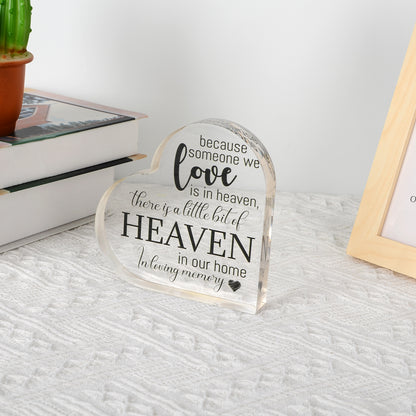 Acrylic Memorial Heart - Heaven In Our Home.