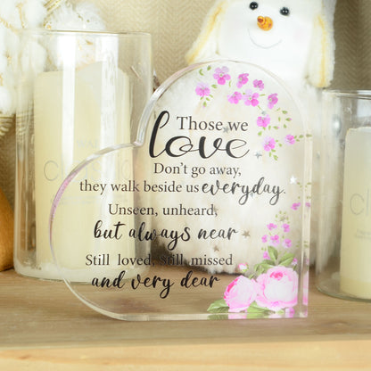 Acrylic Memorial Heart - Those We Love.