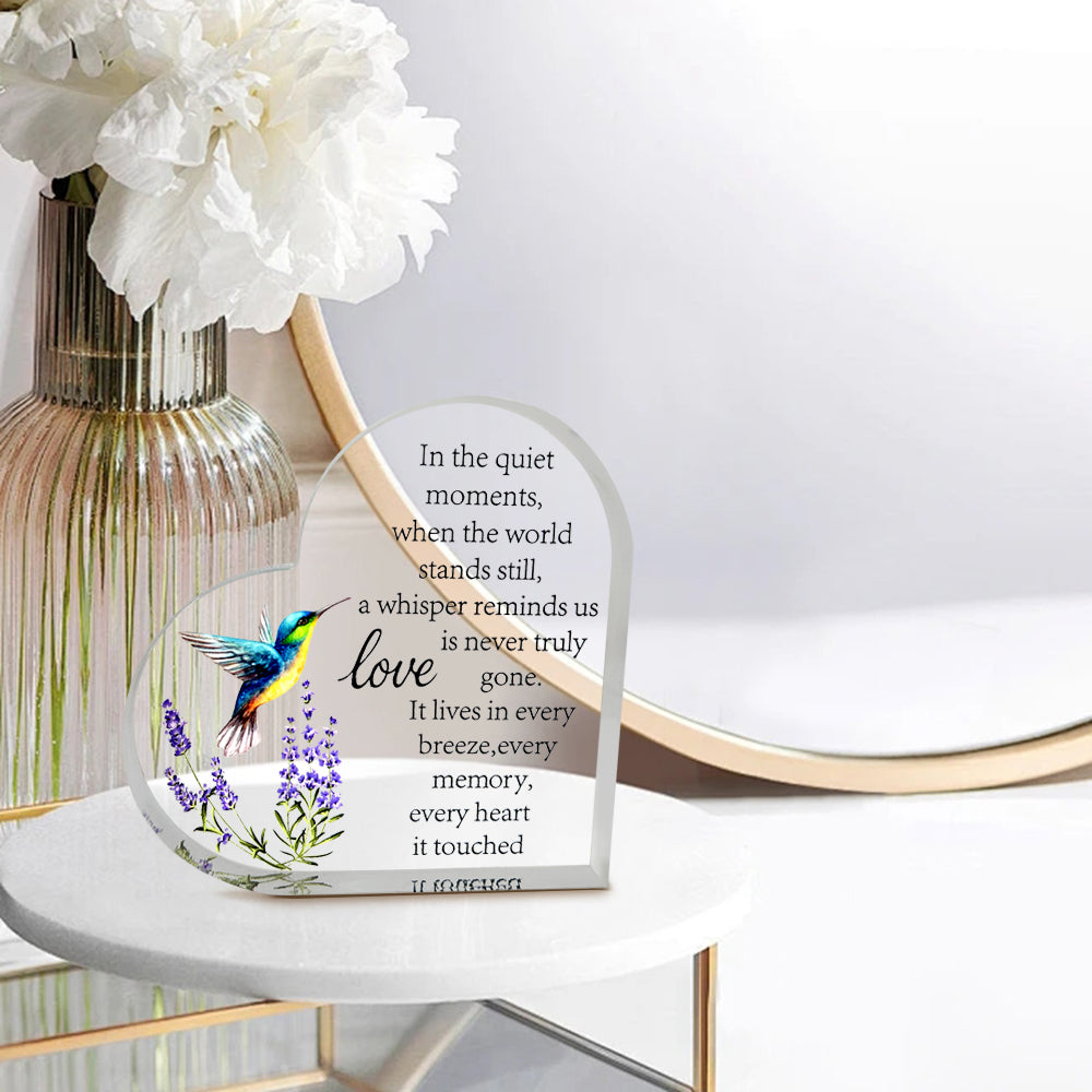 Memorial Heart With Gift Box - Acrylic Hummingbird – The Wind Chime Co