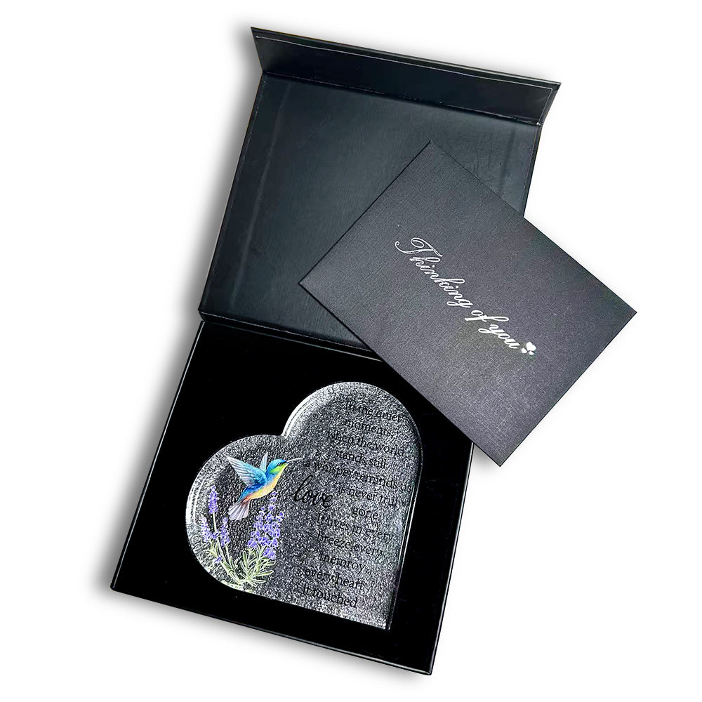 Memorial Heart With Gift Box - Acrylic Hummingbird – The Wind Chime Co