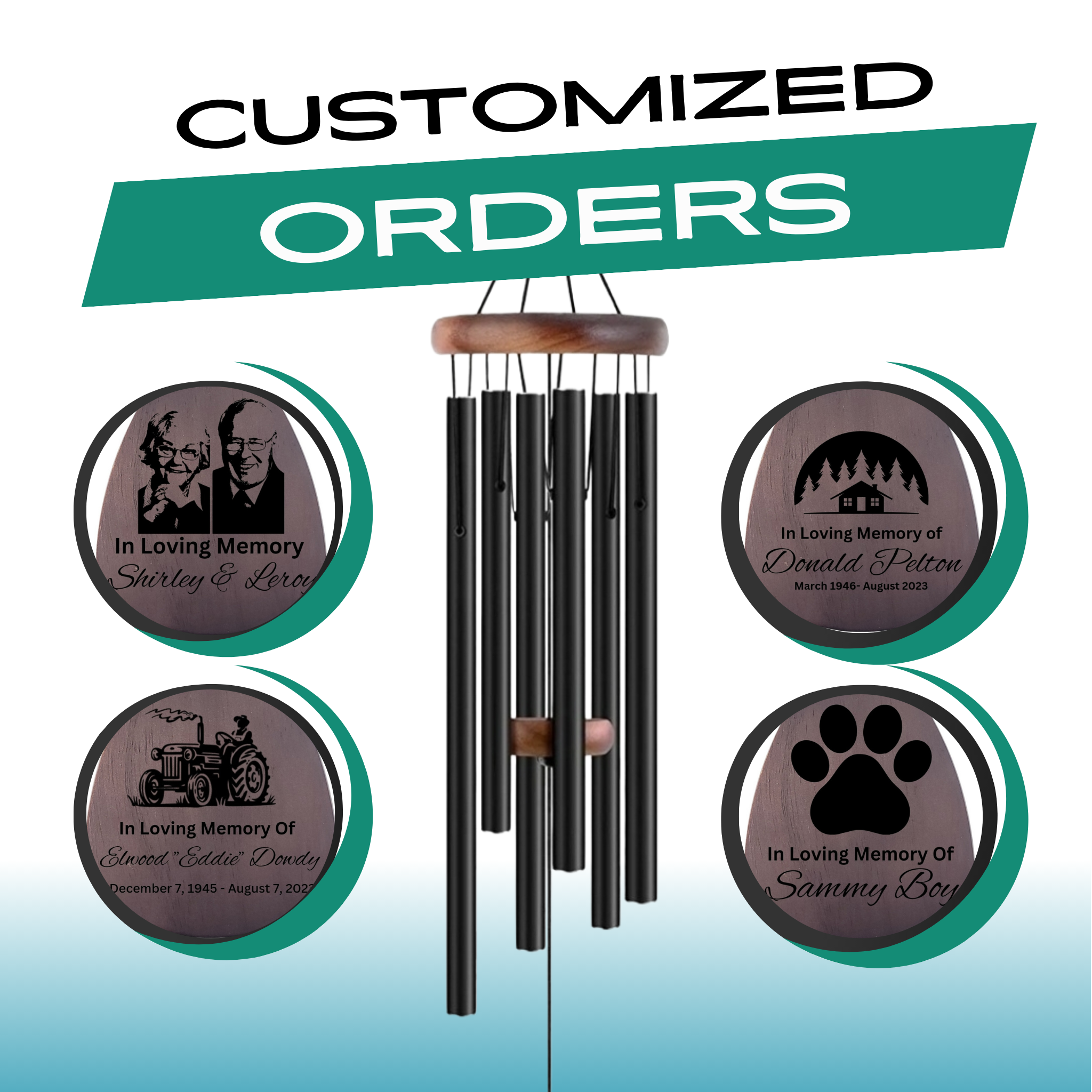 32" Memorial Wind Chimes - Thoughtful Gift For Special Occasions or Reflections.