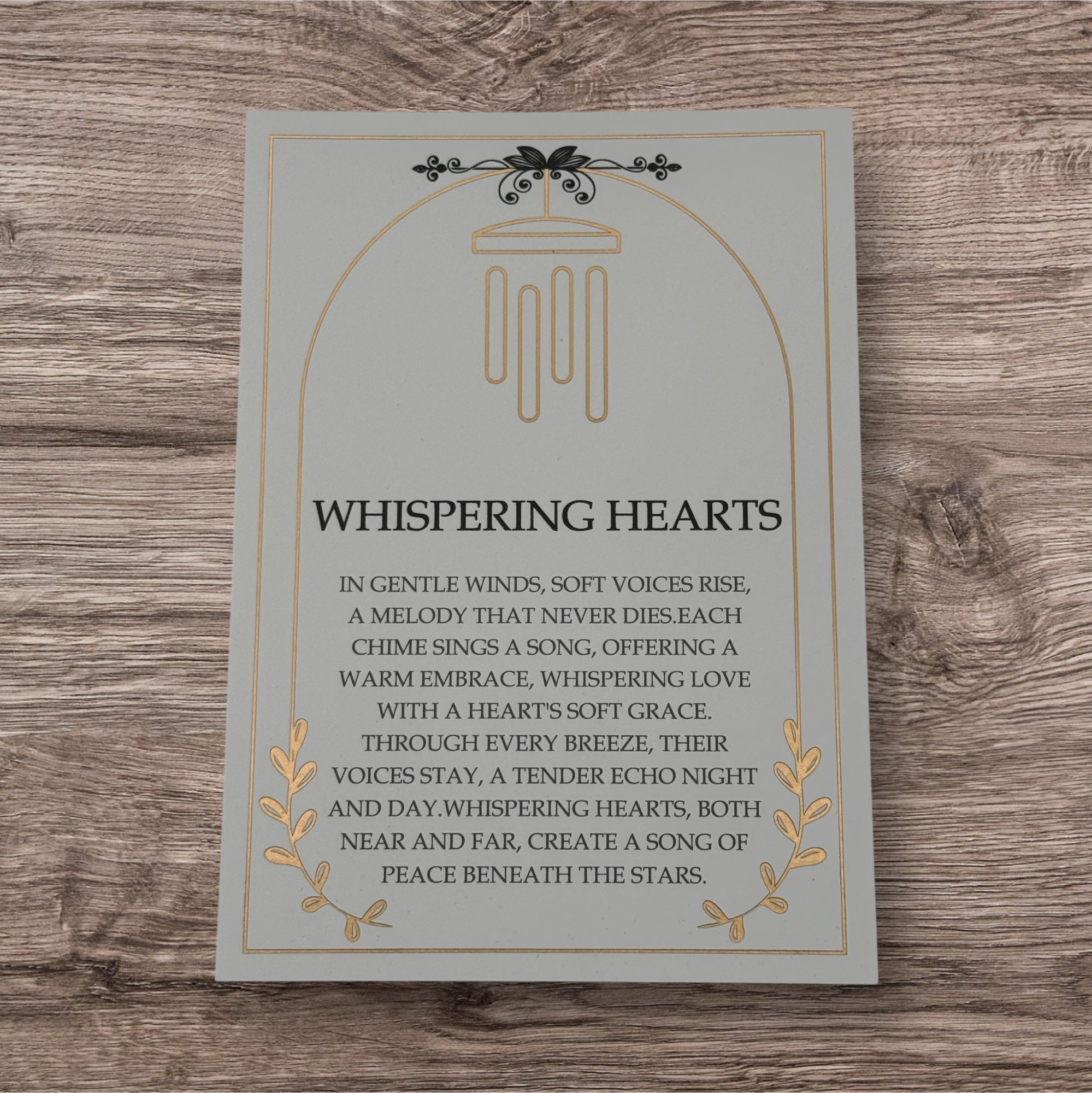 Gift Bundle - Memorial Wind Chimes – Whispering Hearts™ Collection – Rose Gold - Memorial Heart Included 28”